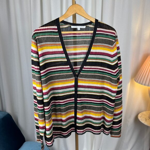 Veronica Beard Keke Striped Knit Cardigan sz 3XL - Picture 2 of 10